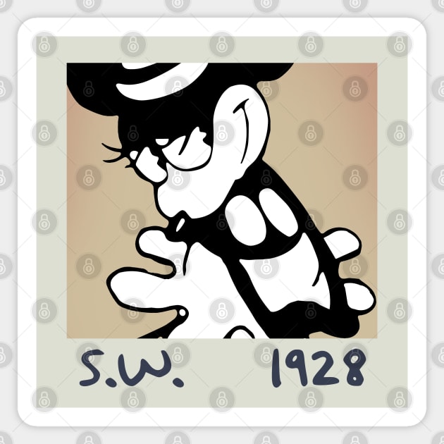 Steamboat Willie 1928 Sticker by Megadorim
